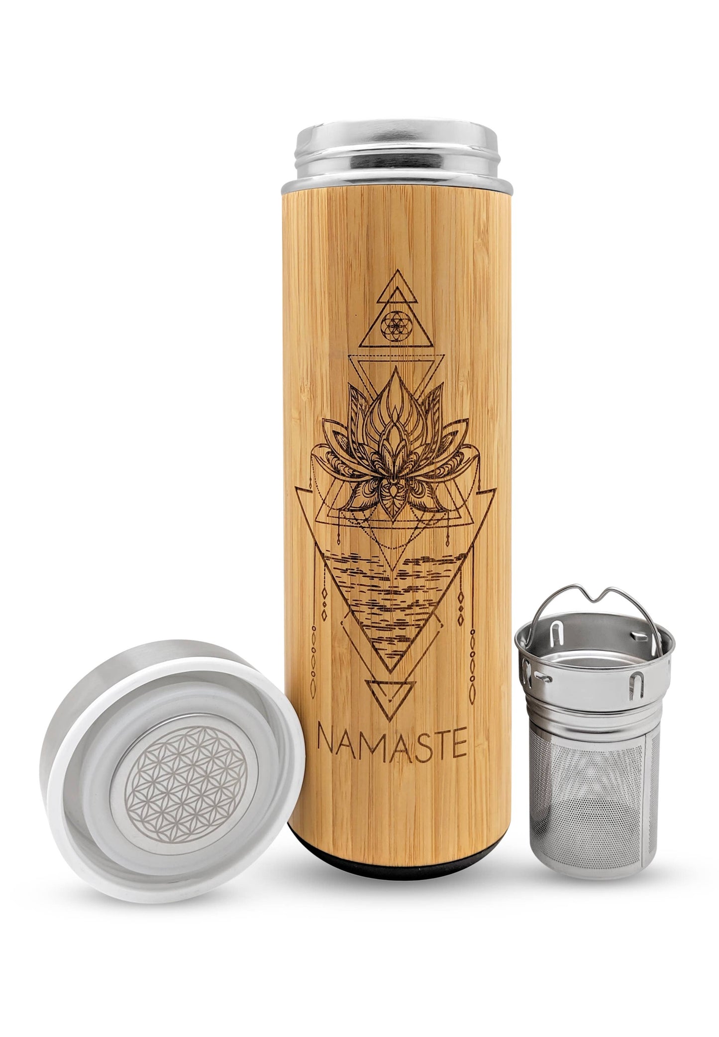 NAMASTE Eco-Friendly Bamboo Water Bottle with Infuser