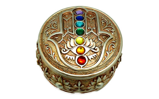 Hamsa & Chakra Resin Trinket Box