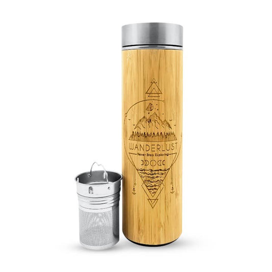 WANDERLUST Eco-Friendly Bamboo Water Bottle with Infuser