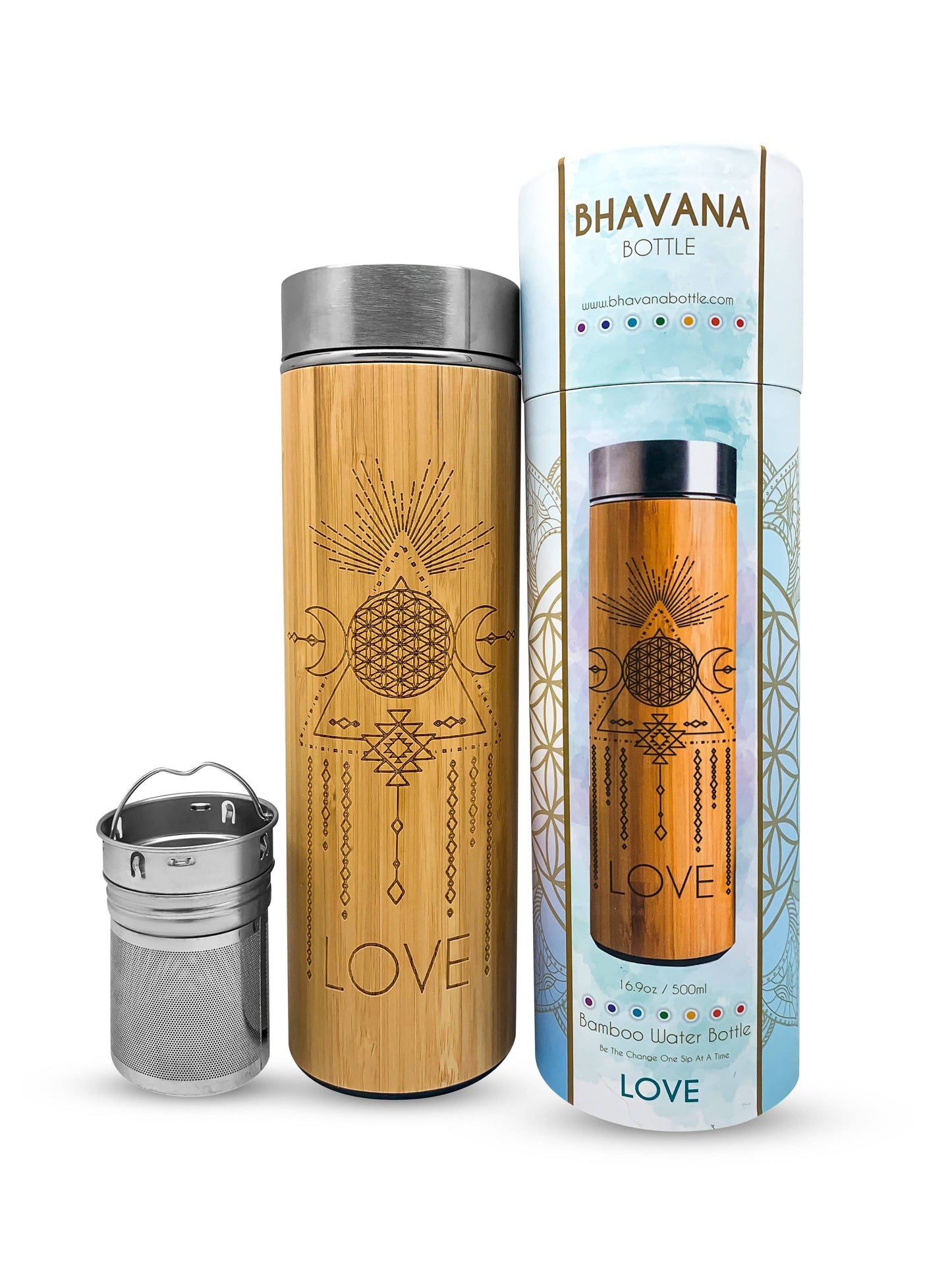 LOVE - Eco-Friendly Bamboo Water Bottle with Infuser